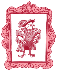 Hand-drawn bird in regalia