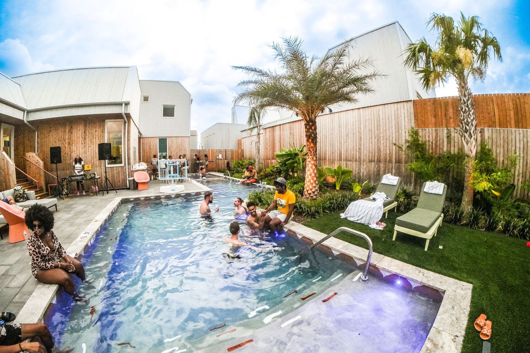A wedding-weekend pool party